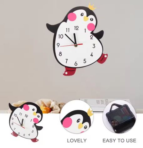Penguine Wall Clock Acrylic
