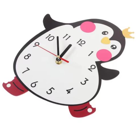 Penguine Wall Clock Acrylic
