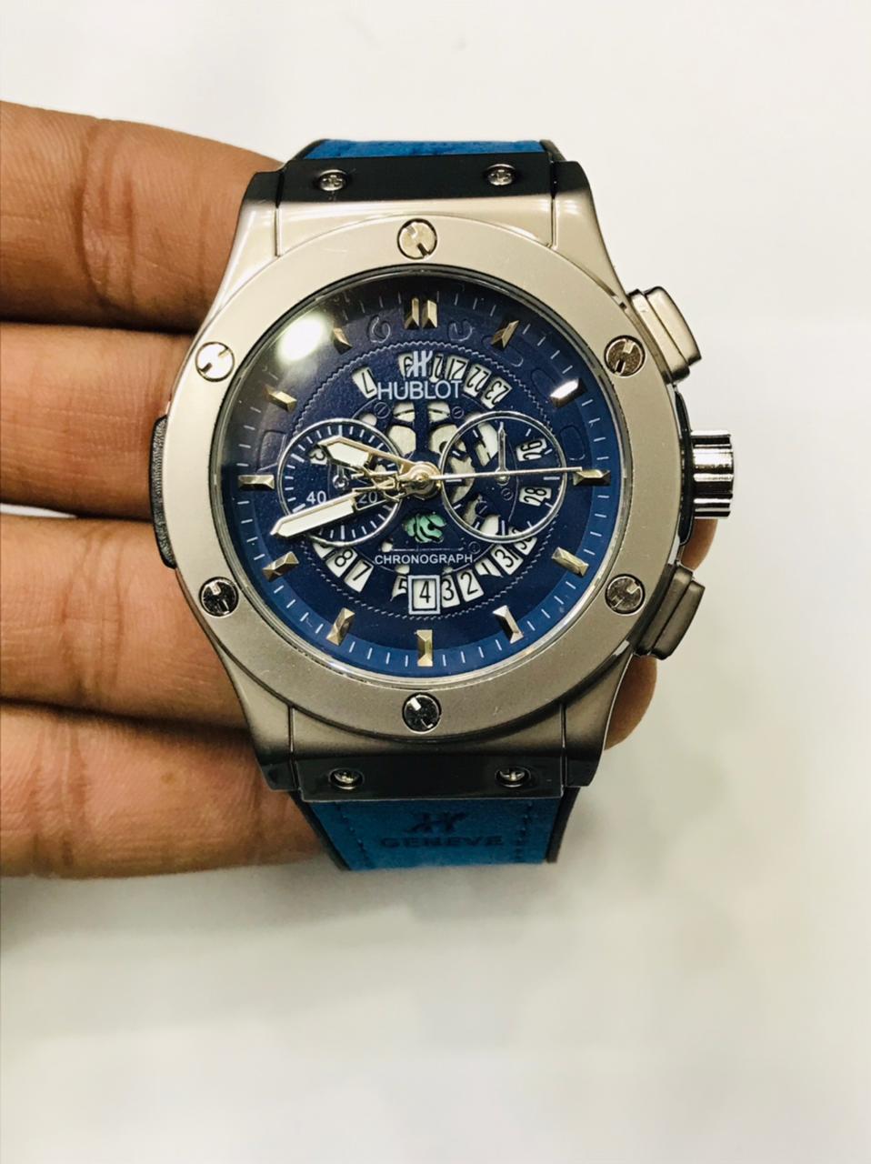 HUBLOT CHRONO CLASSIC DATE (BLUE SILVER)