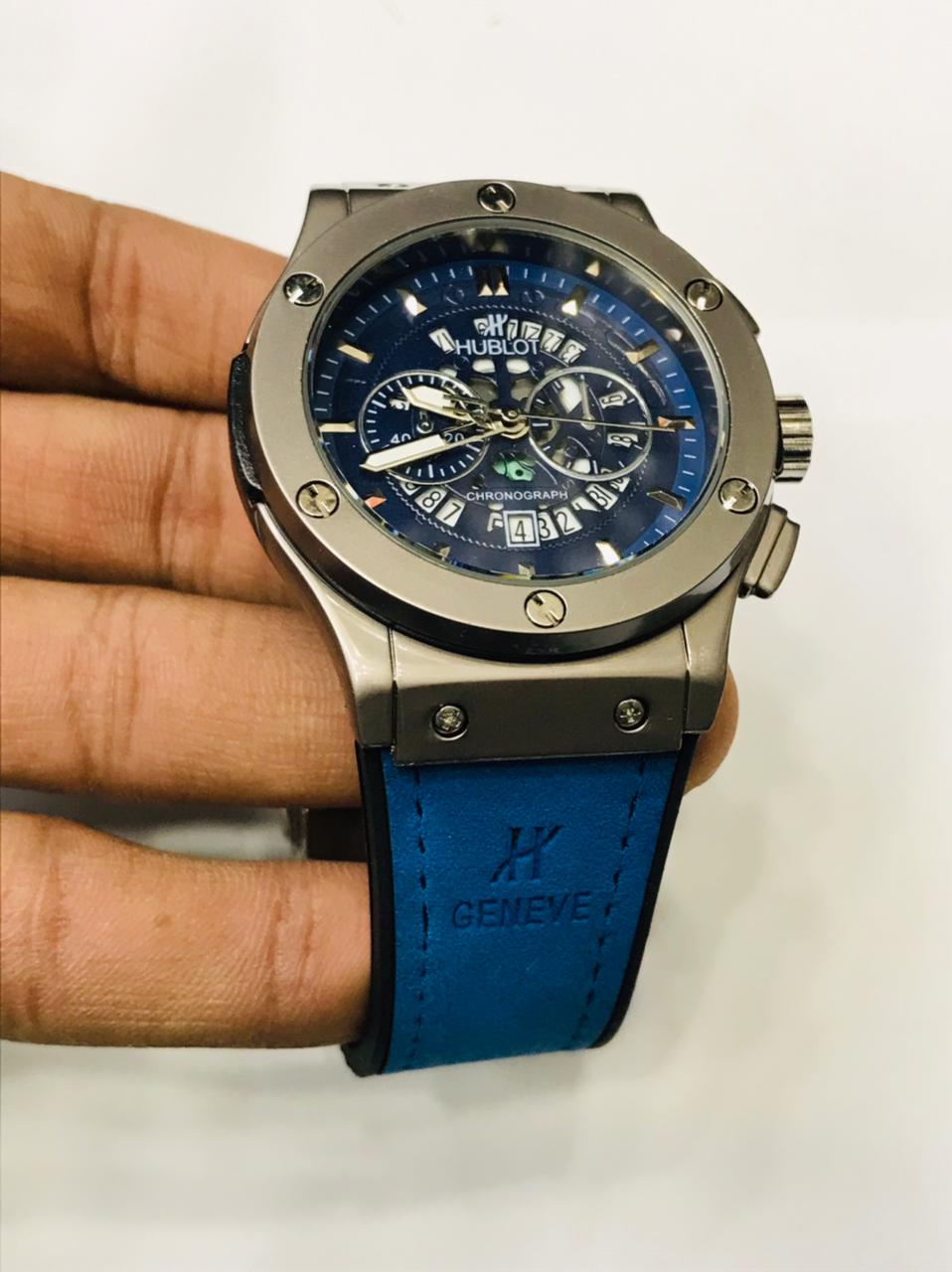 HUBLOT CHRONO CLASSIC DATE (BLUE SILVER)
