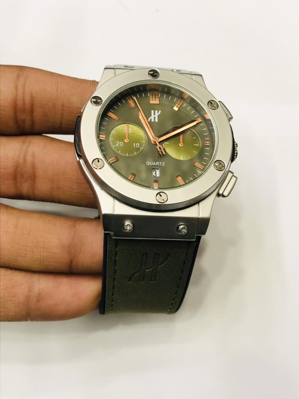HUBLOT CHRONO CLASSIC DATE (GREEN SILVER)