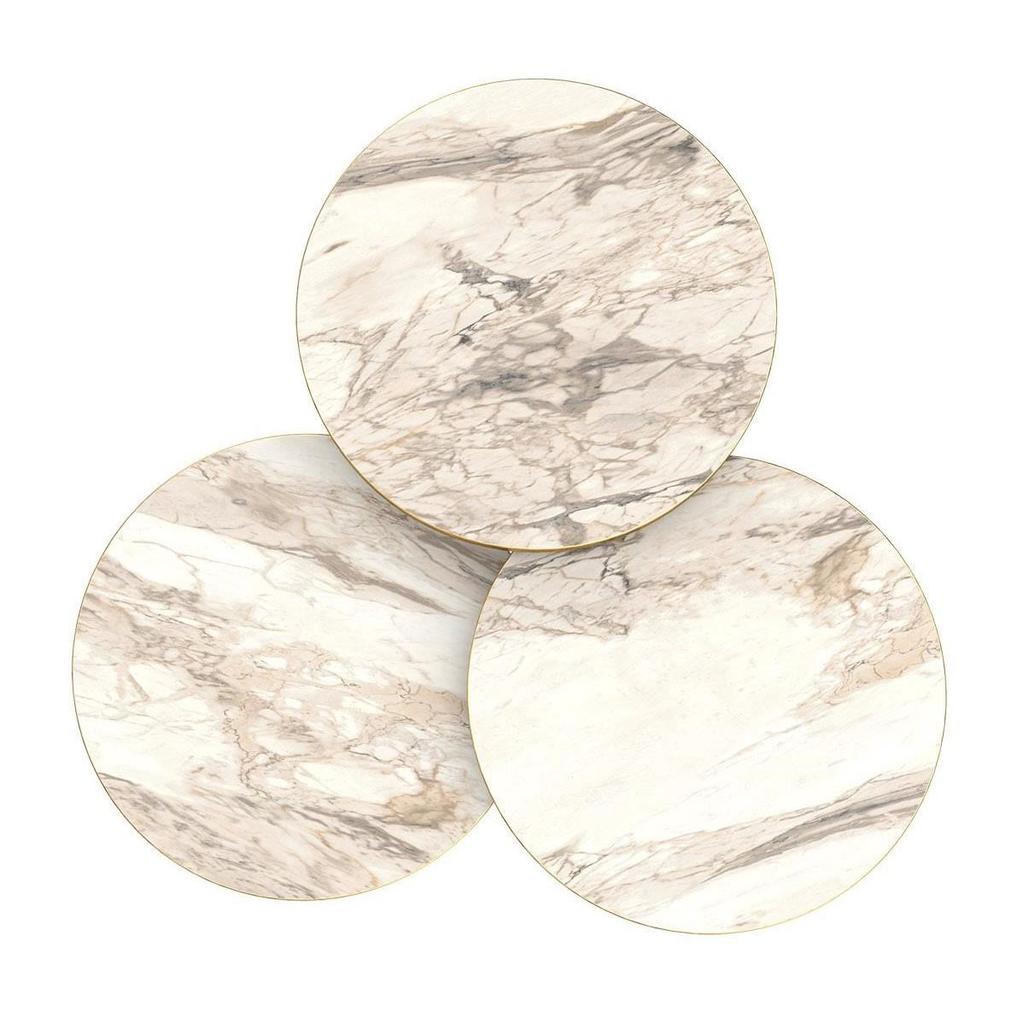 ROUND TABLES - WHITE MARBLE TOP- FREE 3 PC FLOWER VASES