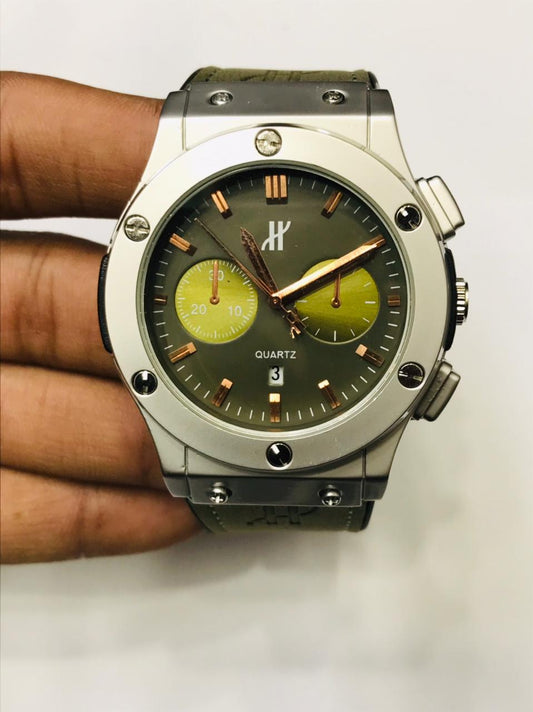 HUBLOT CHRONO CLASSIC DATE (GREEN SILVER)
