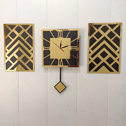 DESIGNER PENDULAM WALL CLOCK 3PC (2C)