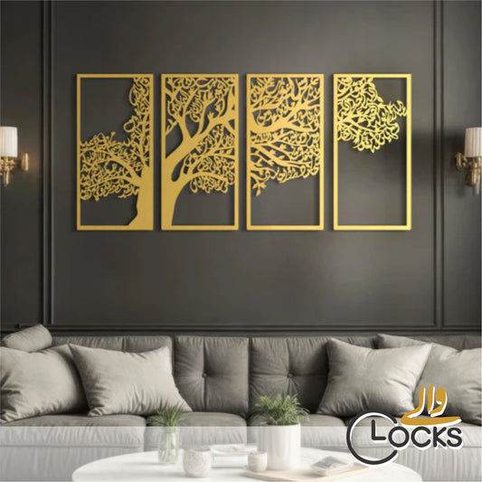 Tree of Surahs (4 Quls) Islamic Wall Art Set