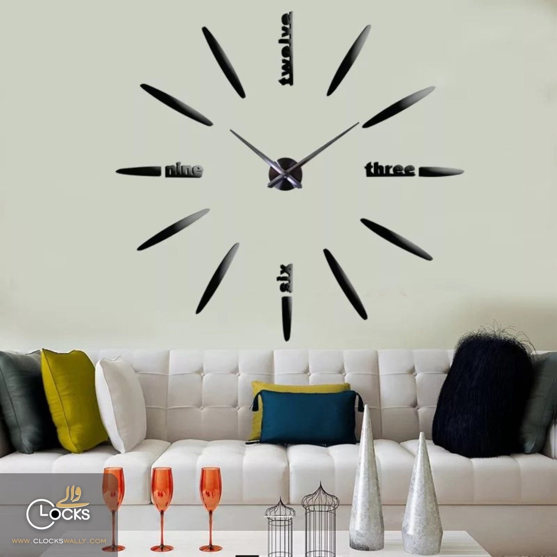 3D DIY WALL CLOCK (LINE) WALL CLOCK MEGA DISCOUNT 