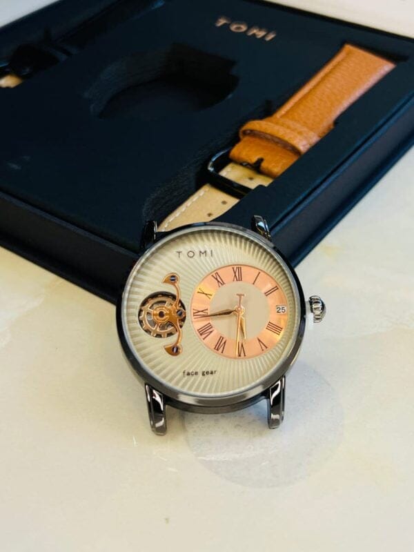 Tomi Face Gear Dual Strap Luxury Business Watch (tomi-104) clockswally.com Color 2 