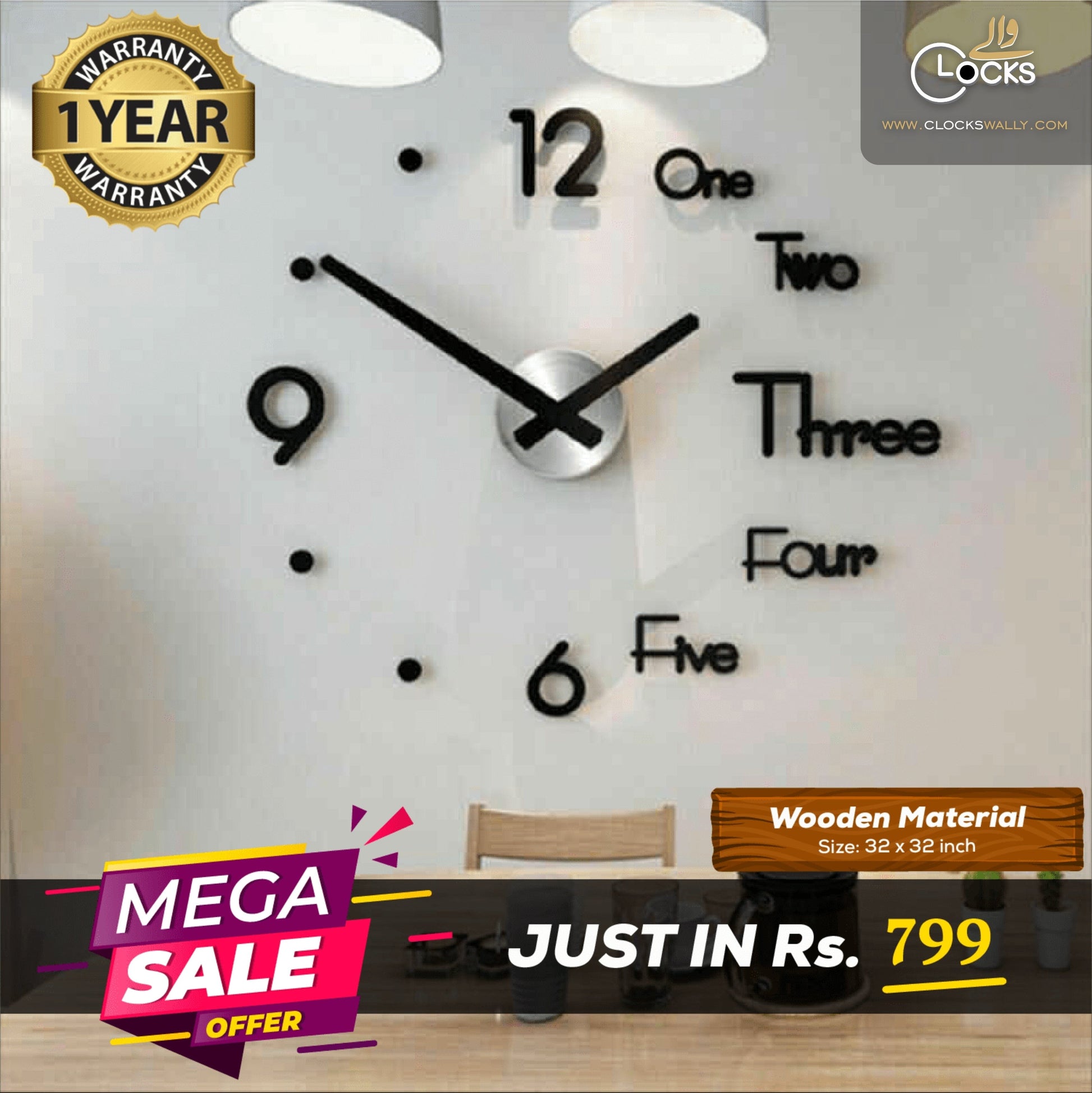 3D DIY WALL CLOCK (DOT) WALL CLOCK MEGA DISCOUNT 