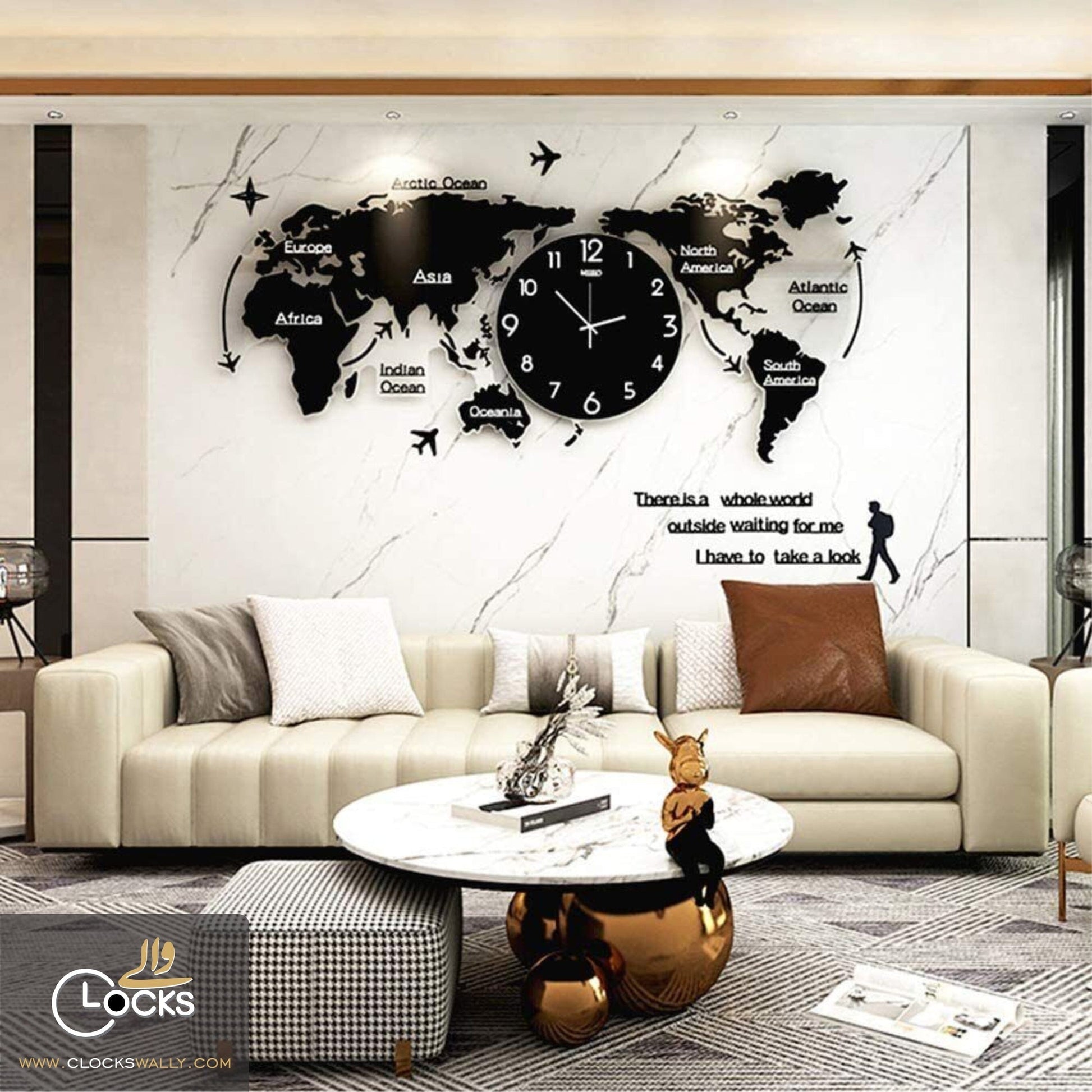 World Map Wall Clock WALL CLOCK MEGA DISCOUNT 