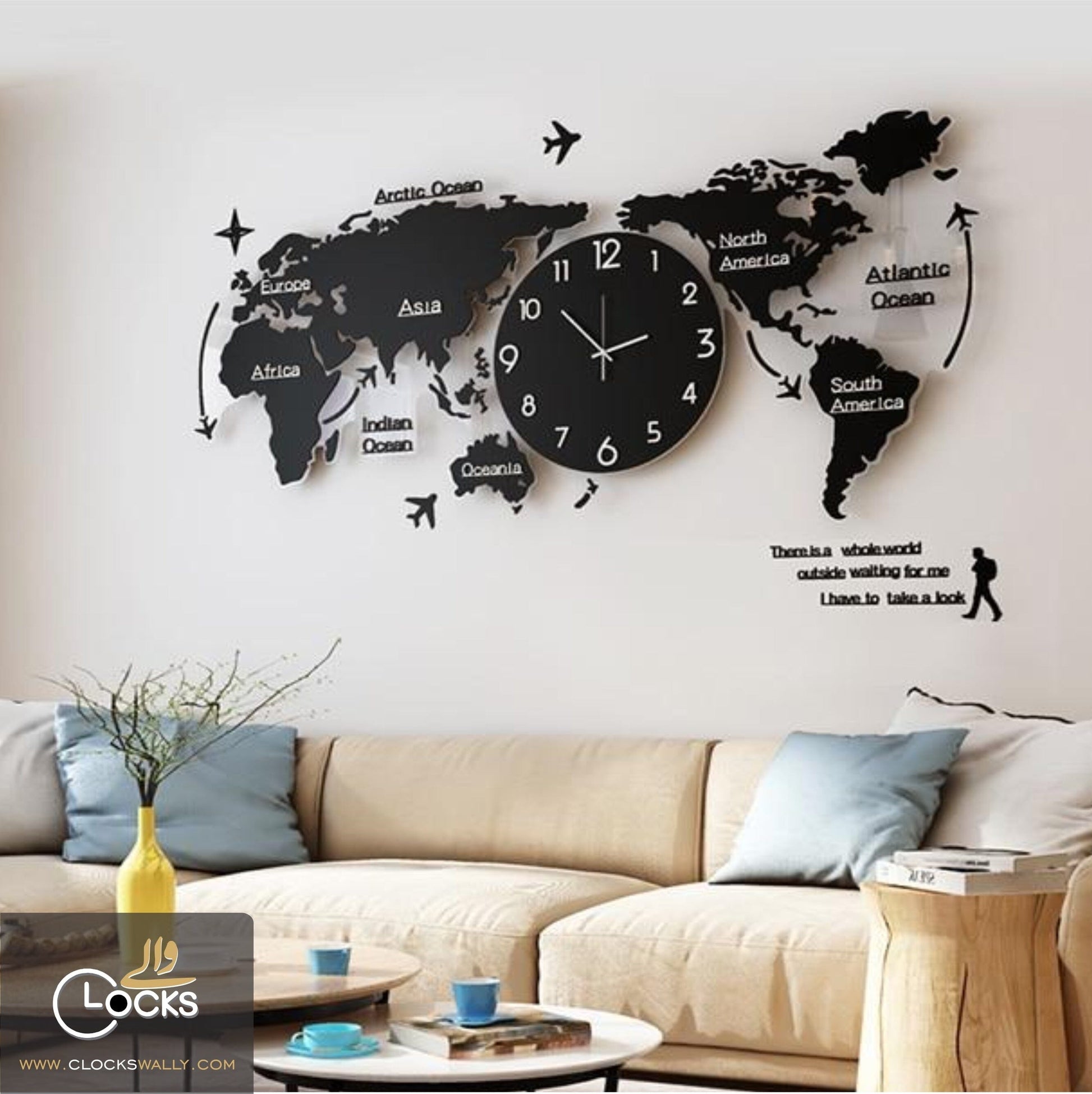 World Map Wall Clock WALL CLOCK MEGA DISCOUNT 